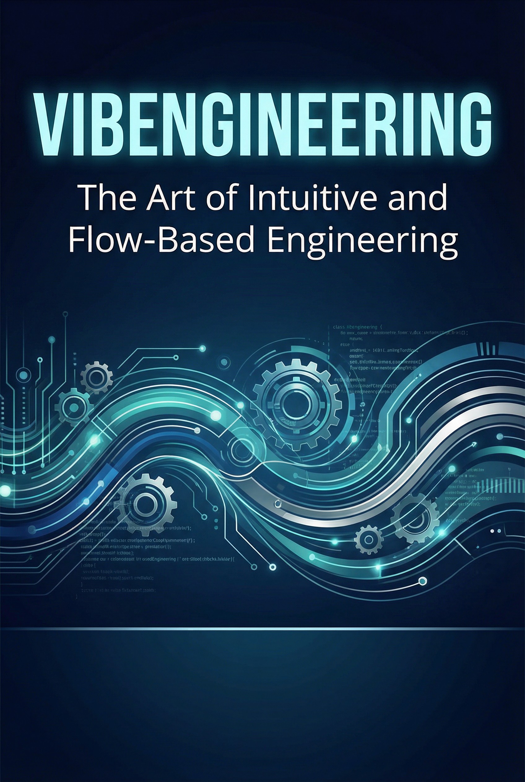 Vibengineering book cover - modern blue with swirls